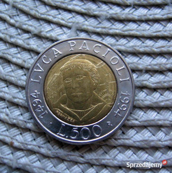 Włochy 500 Lirów 1994r 500 Rocznica Urodzin Luca Kolekcje Kalisz