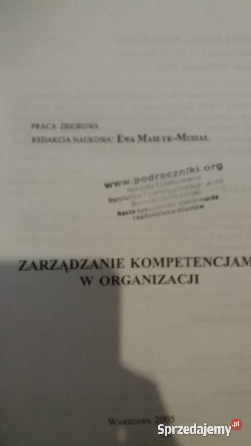 Zarządzanie kompetencjami w organizacji książki mazowieckie Warszawa