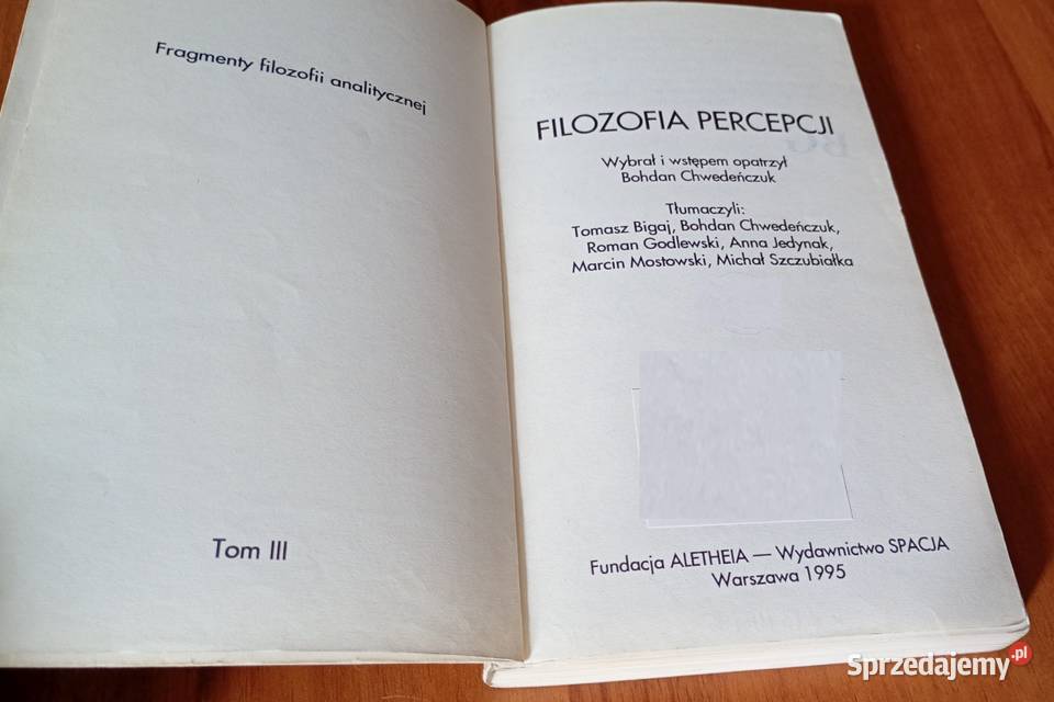 Filozofia percepcji wybrał Chwedeńczuk aut Ayer Gdańsk