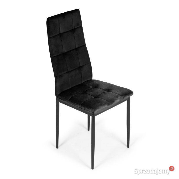 Komplet 4 krzeseł czarne krzesło welurowe do Bielsk Podlaski