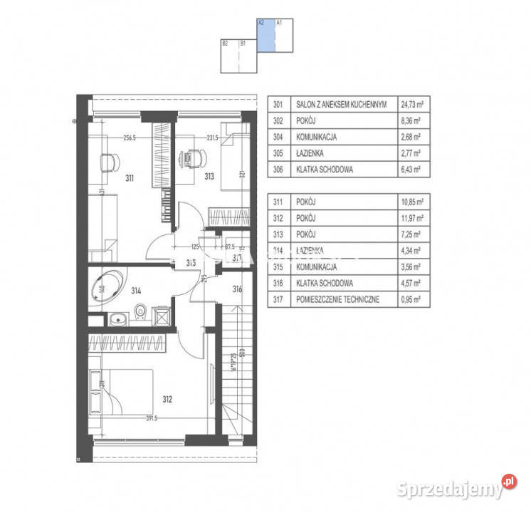 Dom szeregowy 88m2 Kraków Skotnicka