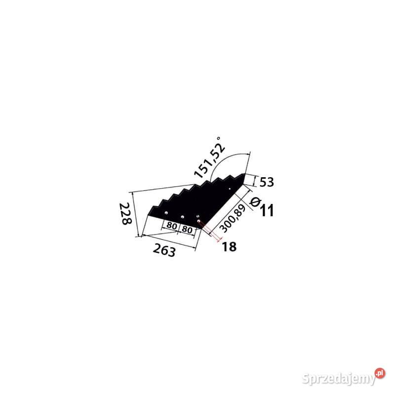 Nóż do paszowozu 508x8 mm STRAUTMANN śr otworu Sieradz