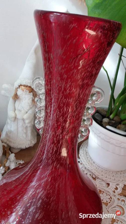 Wazon kanna Kaczmarek Górska PRL szkło Krosno