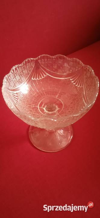 Stara Duża patera kryształowa Świdnica