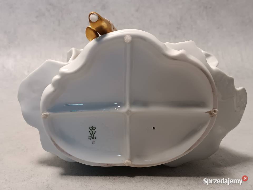 Wallendorf Dama z lusterkiem Tancerka Balerina Porcelana i szkło Dobrzany