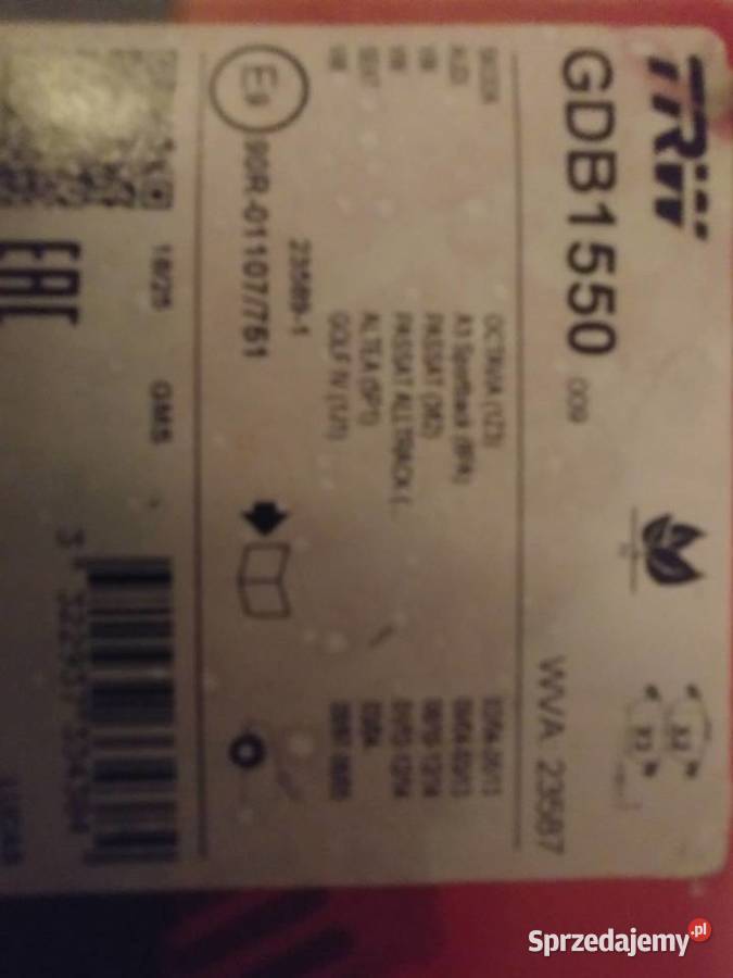 Klocki hamulcowe Skoda Octavia Passat TRW osobowe Bielsko-Biała sprzedam