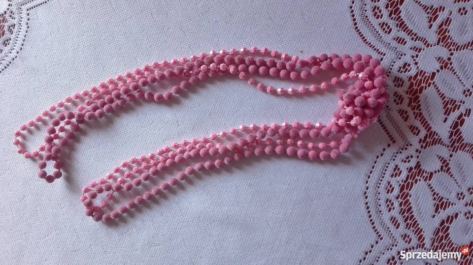Podwójny sznur różowych korali Dla kobiet Olkusz
