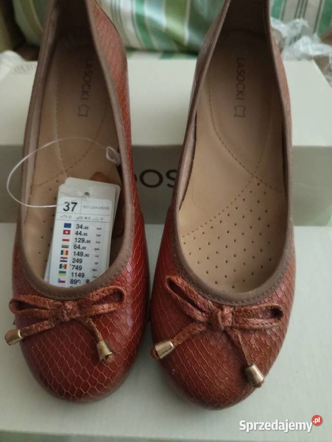Kolor rudawy brazBaleriny skóra naturalna 37 24cm Warszawa