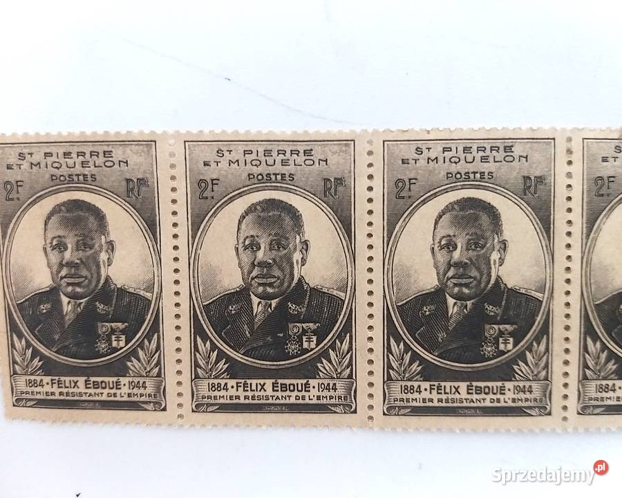 Znaczek Felix Eboue kolonie Saint Pierre Bronisze