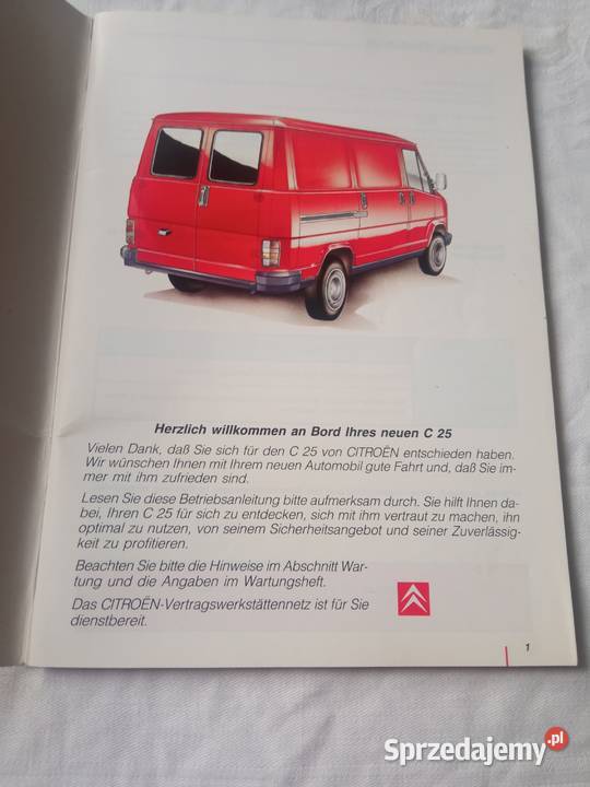 Instrukcja obsługi do Citroen C25 Szczecin