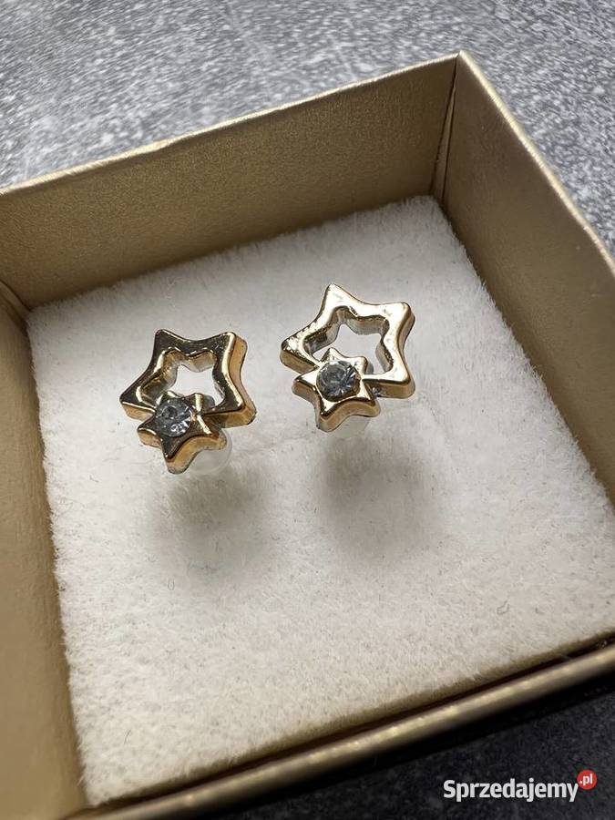 Kolczyk złoty z diamentem gwiazda gwiazdka Jasło