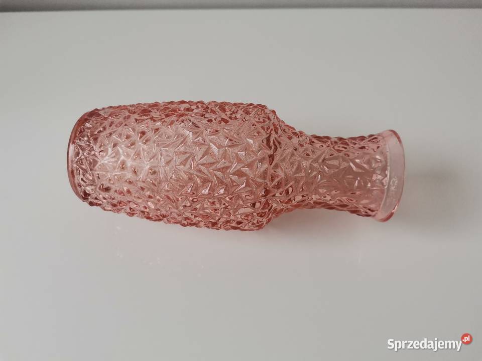 Stary różowy wazon Grys Lodowy huta Prądniczanka Katowice