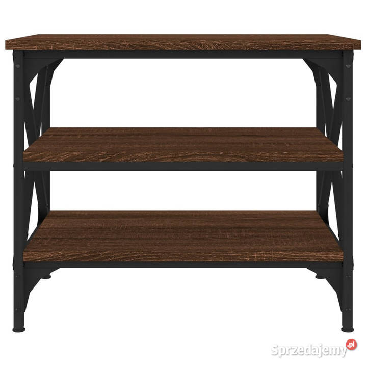 Stolik boczny brązowy dąb 55x38x45 materiał