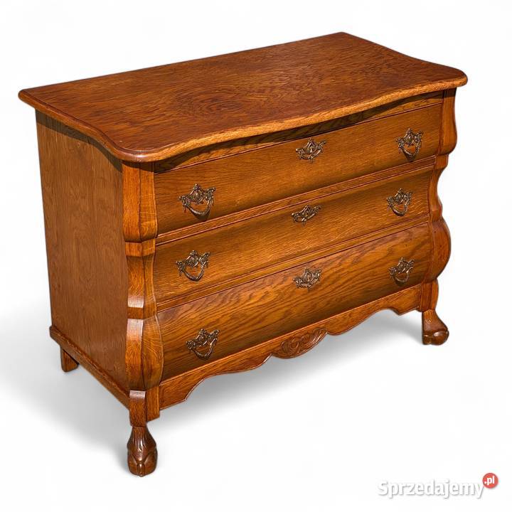 Stylowa brzuchata komoda na rzeźbionych nogach Gryfice