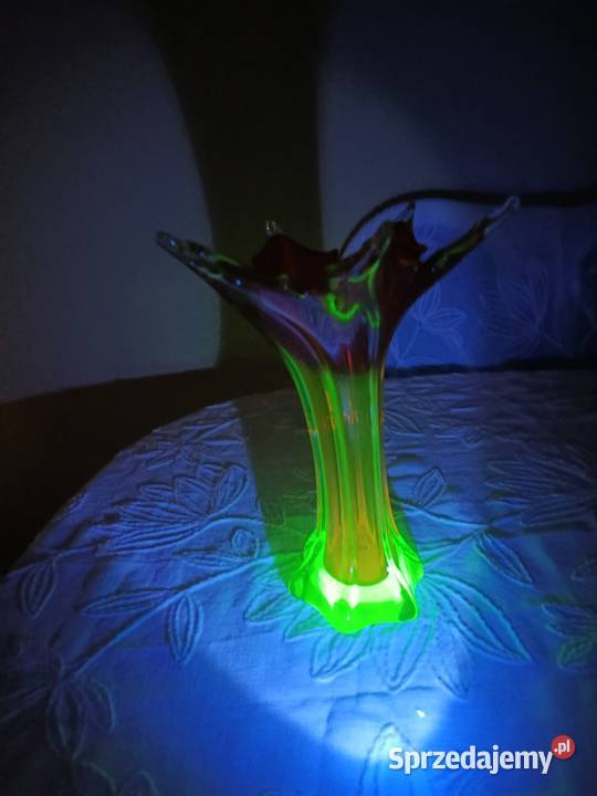 Czerwony uranowy wazon Murano mazowieckie Warszawa