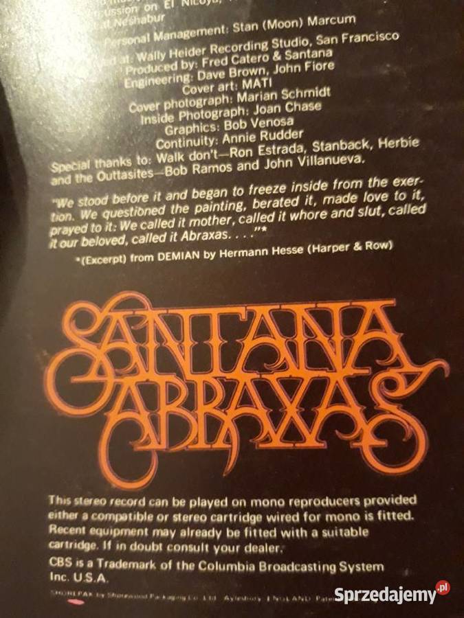 grupa SANTANA ABRAXAS 1970 CBSUSA Rzeszów