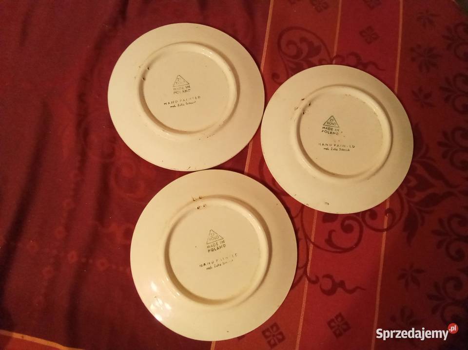 3 talerze dekoracyjne Koło PRL Warszawa