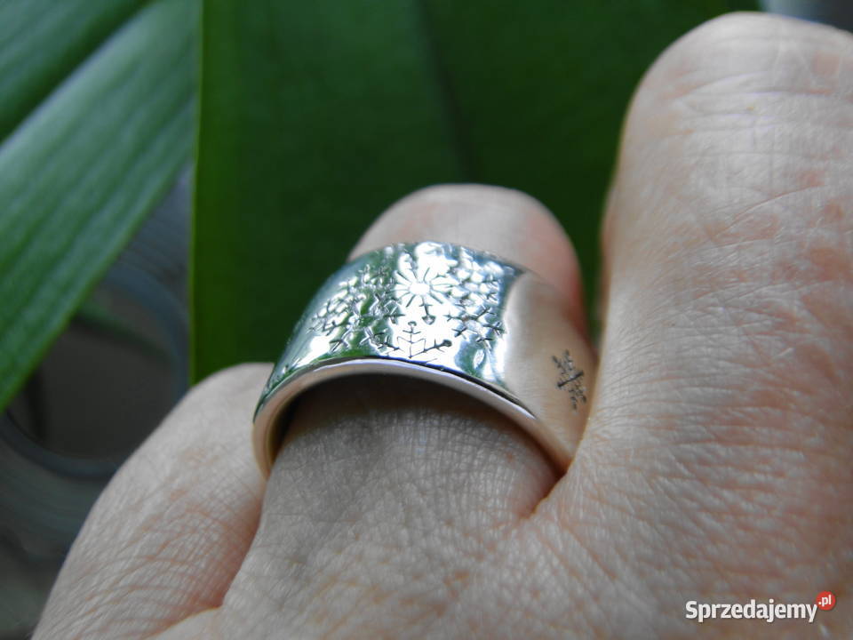 Masywna 1647 gram obrączkapierścionek srebro 925 srebro Warszawa