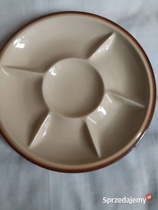Talerz porcelanowy dzielony brązowy mazowieckie Warszawa