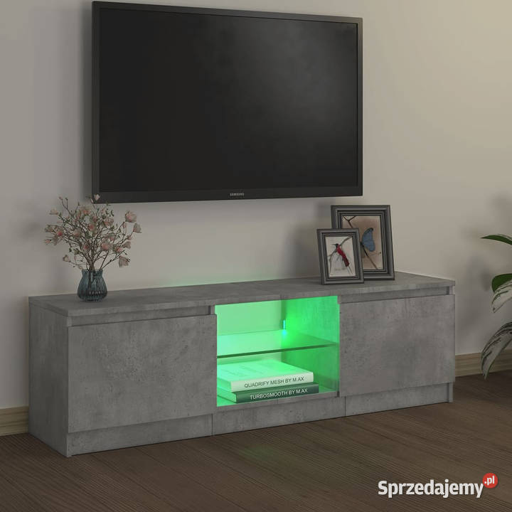 Szafka pod TV z oświetleniem LED szara 120 x 30 Warszawa sprzedam