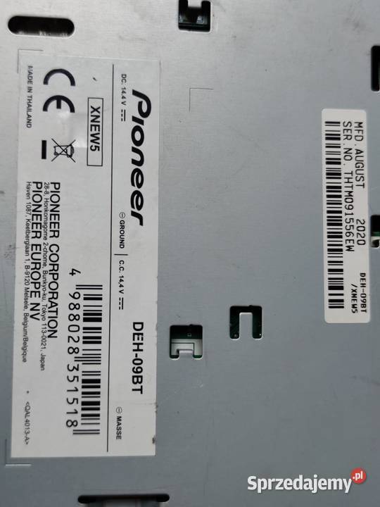 Radio Pioneer DEH09BT Bluetooth CD AUX USB MP3 Zestawy głośnomówiące Skoczów sprzedam