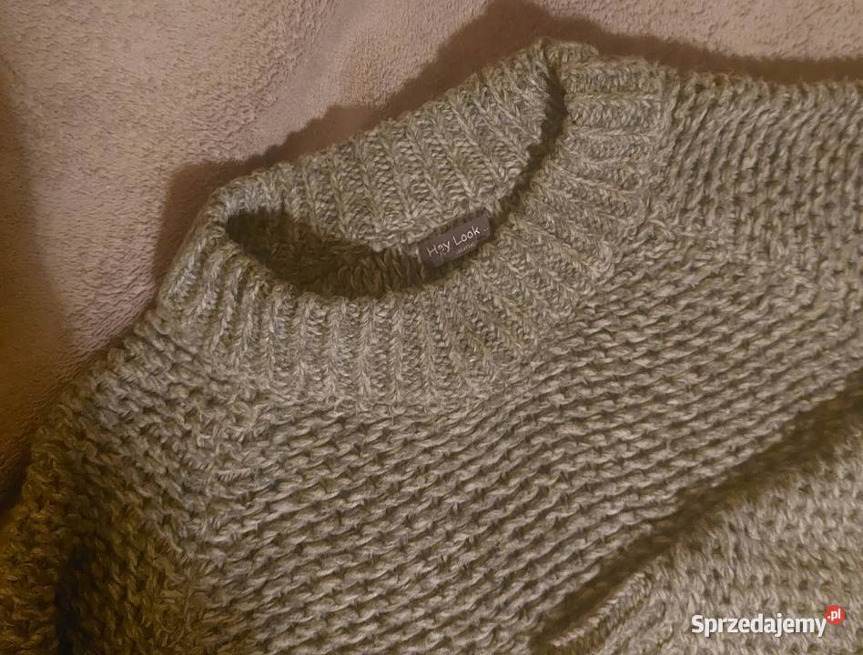 Sweter szary z wełna szary/srebrny Swetry i golfy lubelskie sprzedam