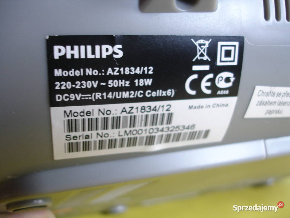 Radioodtwarzacz z CD PHILIPS AZ1834 Audio lubuskie Zielona Góra