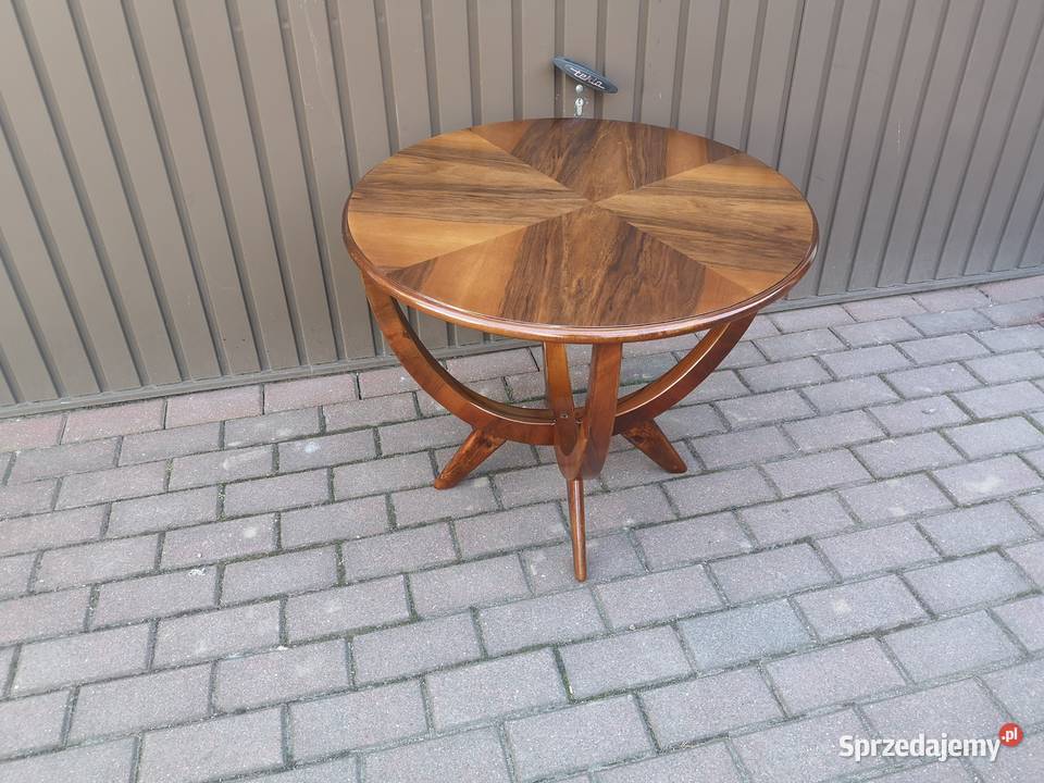 Stolik Typ 682 A ARTDECO PRL Unikat Orzech Antyk Meble Swarzędz