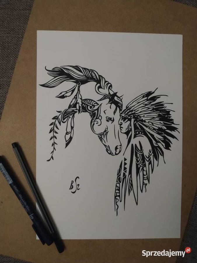 Rysunek przyjaźń cienkopis A4 250gm2 Warszawa sprzedam