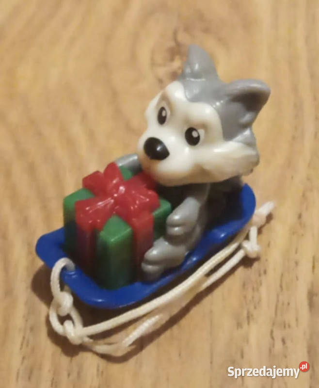 Figurka Kinder Piesek w sankach na kółkach wys 3 5 lat+ Aleksandrów Łódzki