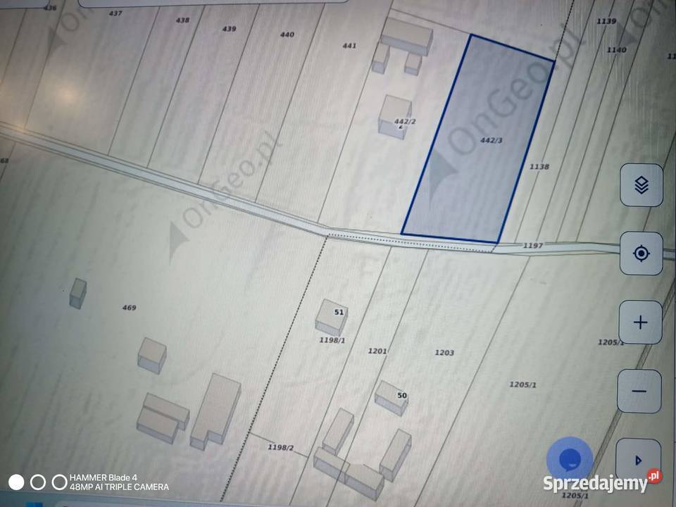 Działka budowlana 46m szerokości 30zł/m2 Komorów