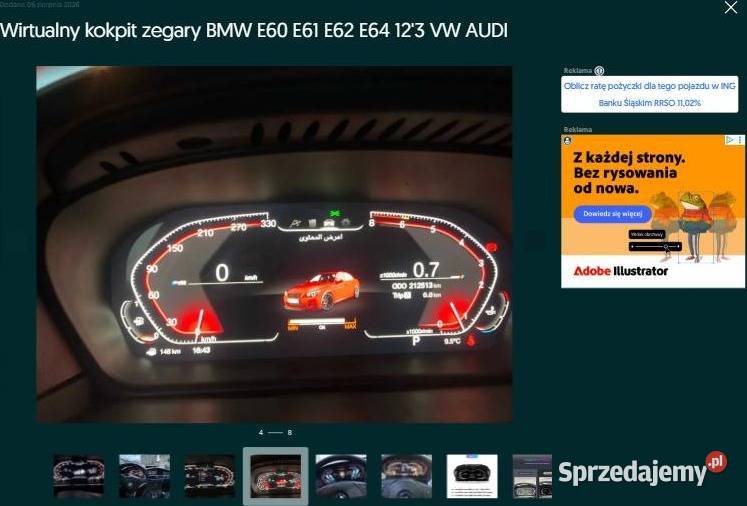Wirtualny kokpit zegary BMW E60 E61 E62 E64 123 Ożarowice
