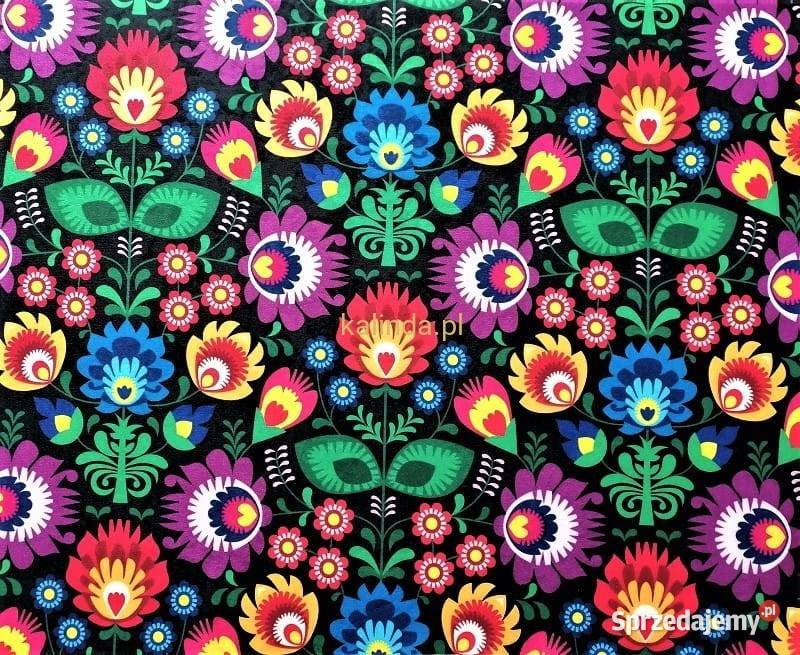 Folklor Welur tkanina tapicerska dekoracyjna Zakopane