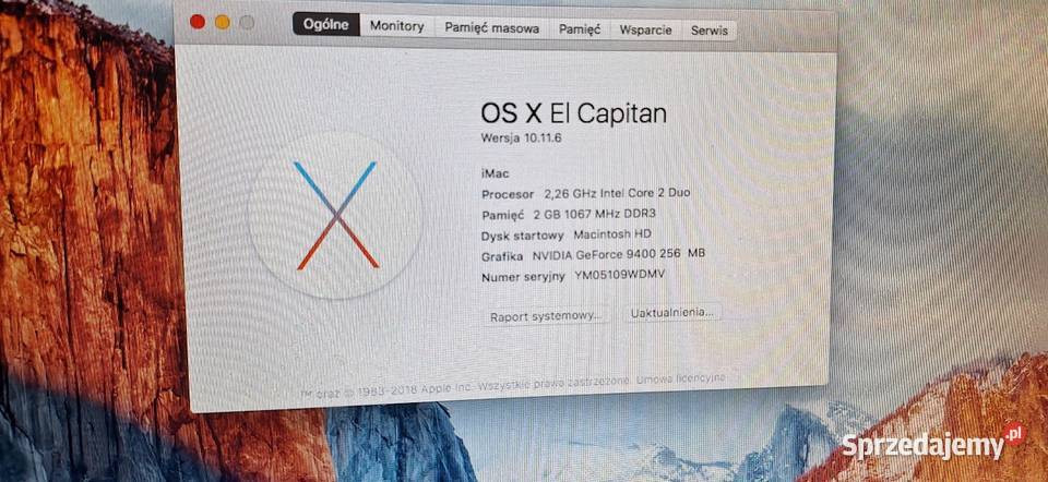 Komputer Apple iMac 2009 Apple warmińsko-mazurskie Działdowo