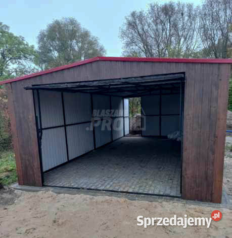 Garaż blaszany 4x8 Brama okno drzwi ciemny Opole