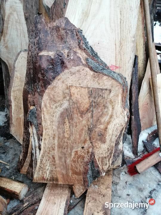 Monolit 65x65 x5 dąb stolik kawowy live edge Przysucha