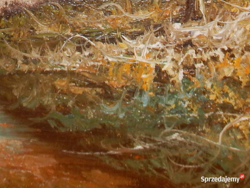 JESIENNA SCENA Eugen Kingman 1950 VINTAGE Malarstwo