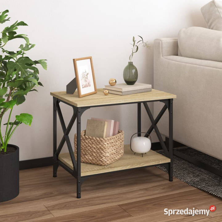 Stolik boczny dąb sonoma 55x38x45 materiał Stoły