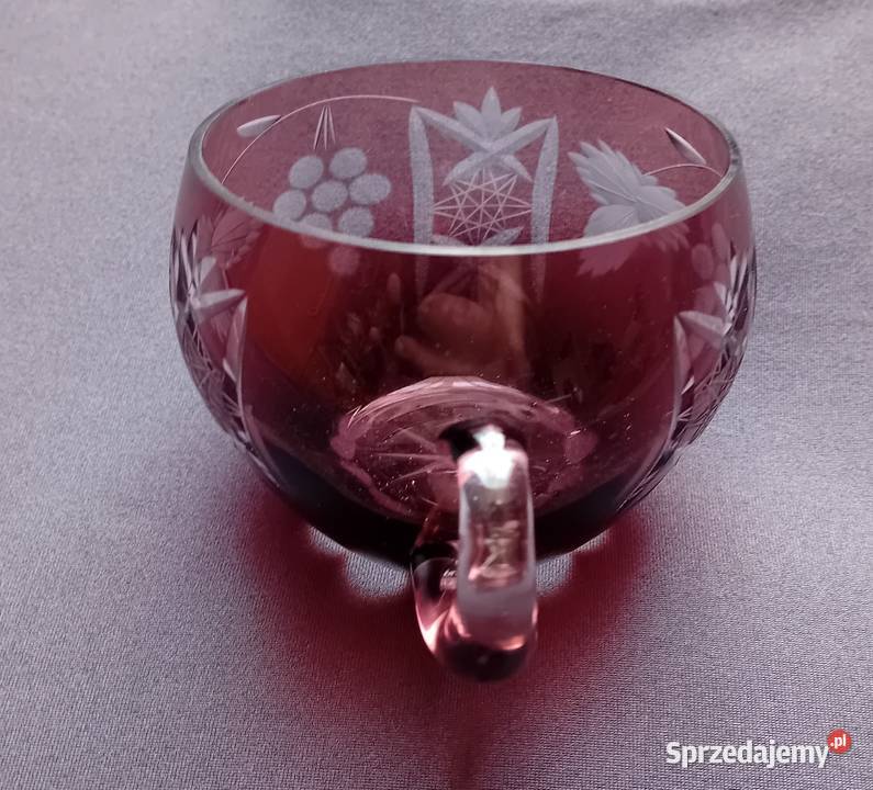 Szlifowana filiżanka Hortensja PRL Porcelana i szkło Koźminek