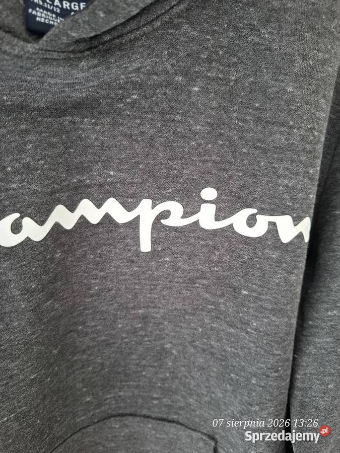 Ciemnoszara bluza z kapturem Champion hoodie Rozmiar 146 Koszalin