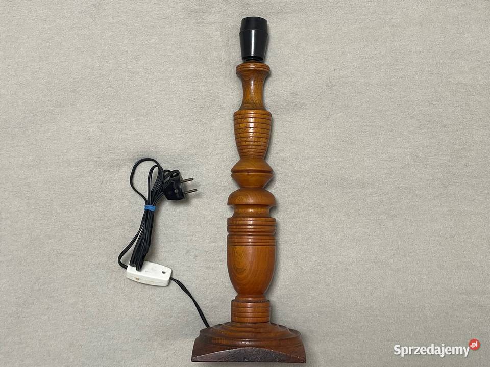 Stara lampa PRL drewniana 50 Kołobrzeg
