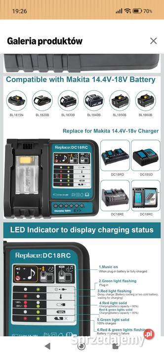 Zamienna Ładowarka do Baterii Makita Sosnowiec