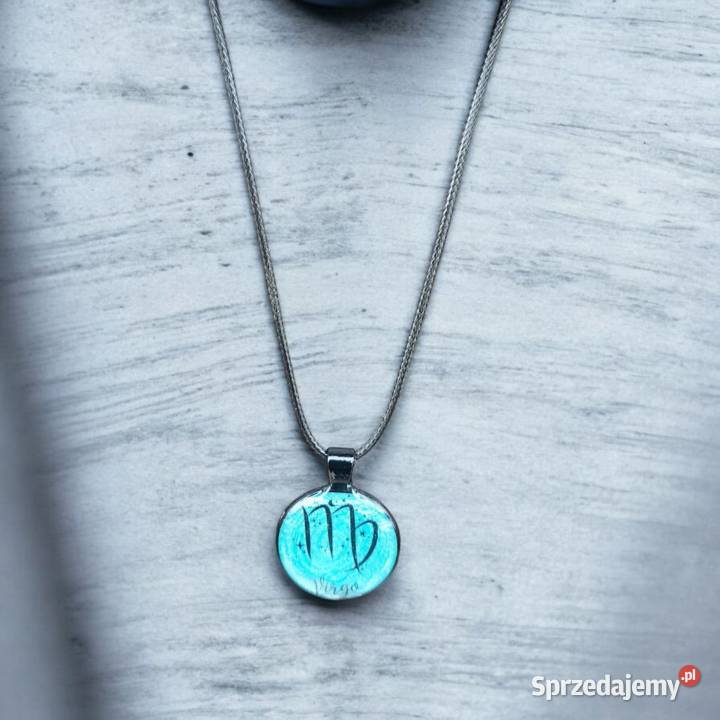 Turkusowy Naszyjnik z Żywicy Znak Zodiaku Panna