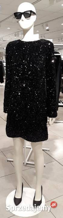 Czarna cekinowa sukienka M czarny śląskie Sosnowiec