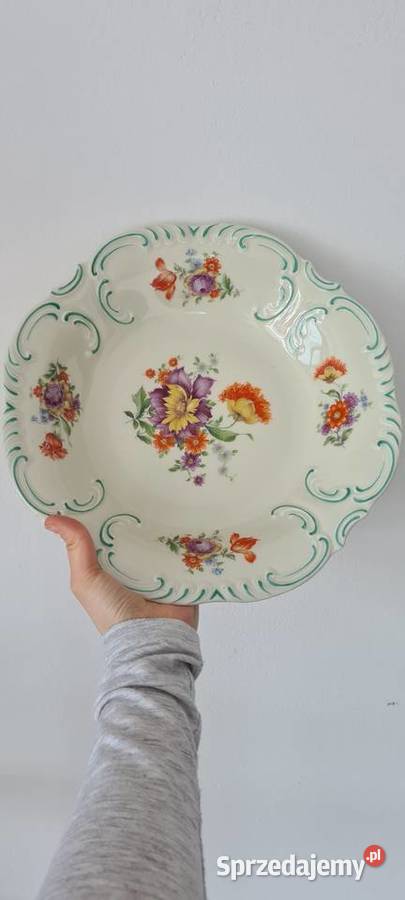 Stara porcelanowa Patera w kwiaty Schumann Gorlice