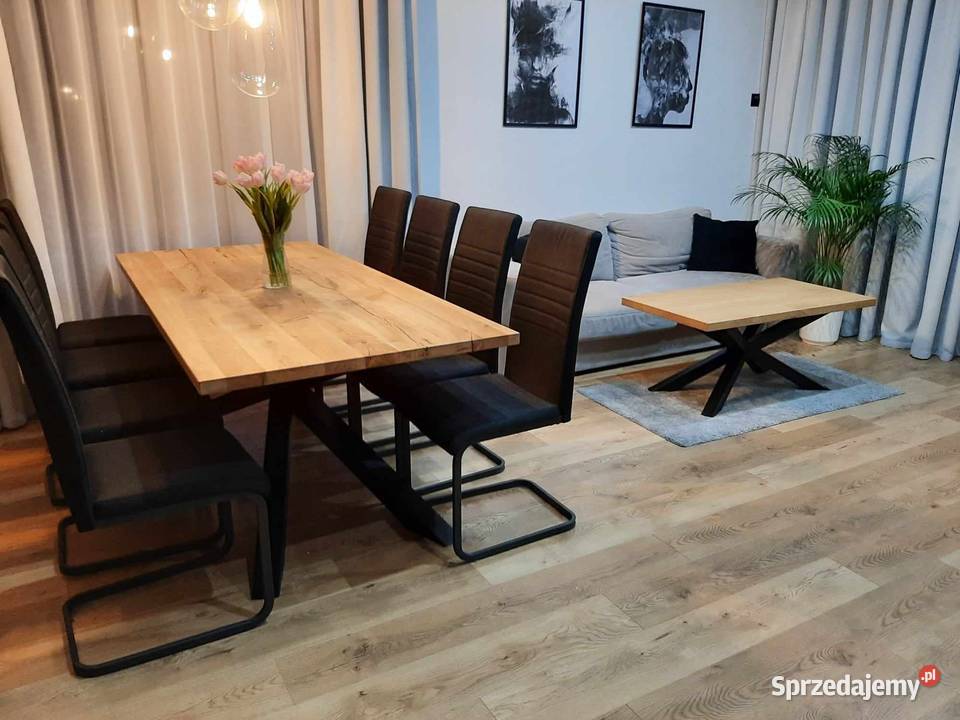 Dębowy stolik kawowy loft 60x110 nogi pająk mazowieckie Zakroczym