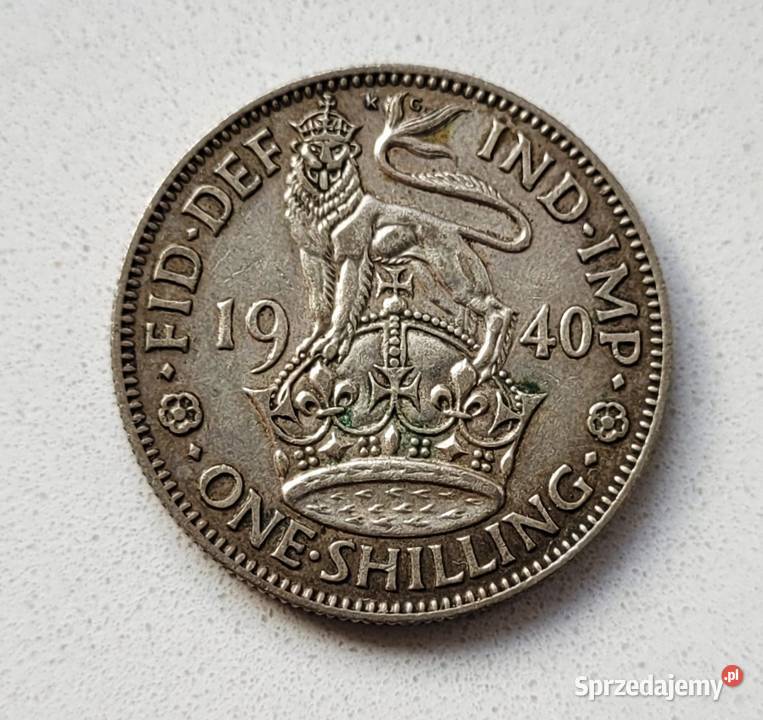 220 ANGLIA srebro 1 Szyling 1940 r Wola Kruszyńska