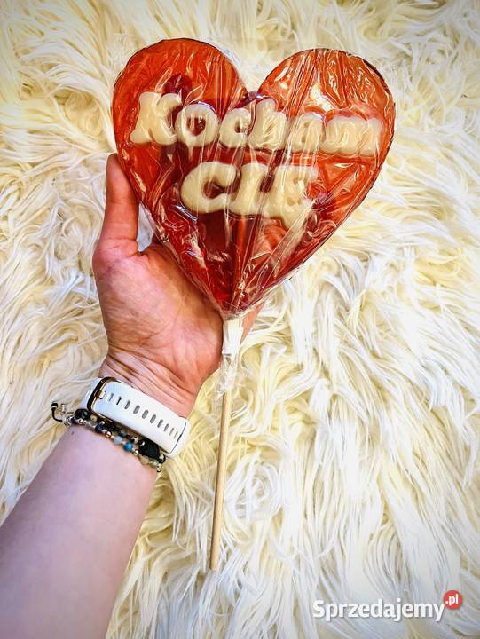 Ręcznie robiony Lizak XL Kocham Cię Walentynki Reda