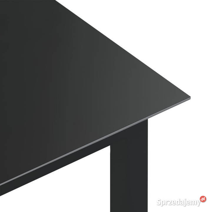 Stół ogrodowy czarny 80x80x74 aluminium i szkło Warszawa