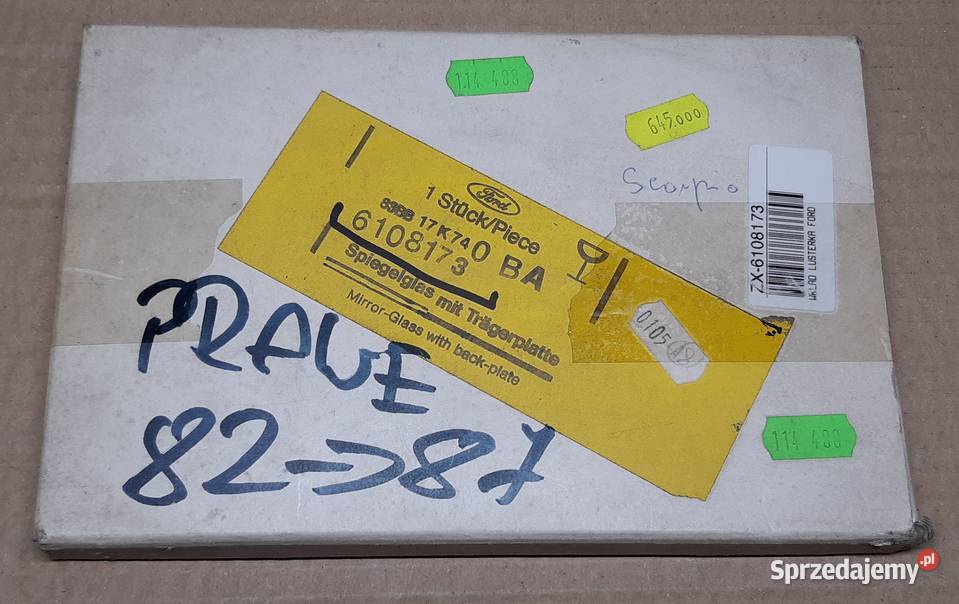 WKŁAD LUSTERKA PRAWY FORD SCORPIO 8287 6108173 Karoseria Mielęcin